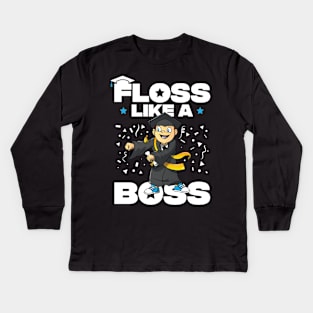 Floss Like A Boss Class Of 2019 Graduation Kids Long Sleeve T-Shirt